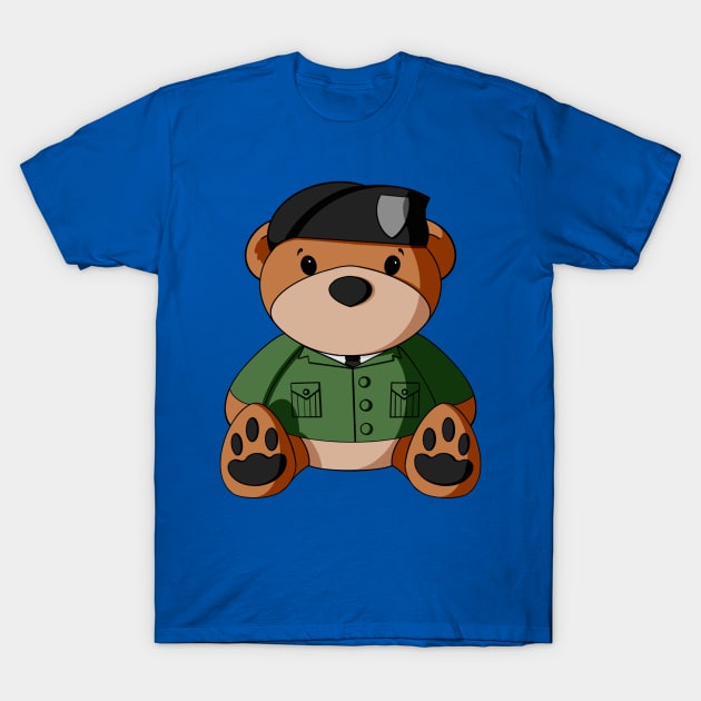 Military Beret Teddy Bear T-Shirt by Alisha Ober Designs